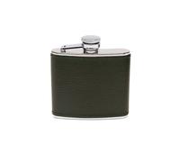 ETTINGER Lifestyle 4oz Captive Top Hip Flask Luxury Hip Flask - Black Cowhide Leather