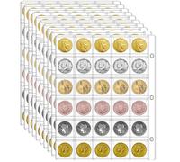 Ettonsun 10 Sheets Coin Collecting Pages, Pocket Inserts Collecting Sleeves Collection Storage Supplies (30-Pocket Coin Sheets)
