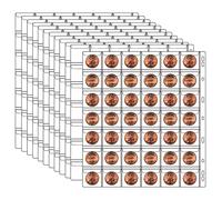 Ettonsun 10 Sheets Coin Collection Pages, 420 Pockets Coin Sheets, Coin Binder Inserts Sleeves with Standard 9 Hole for Coin Book Album (42-Pocket)