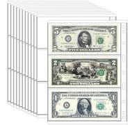 Ettonsun 10 Sheets Paper Money Collection Pages,Currency Sleeves,Currency Holder Collection Supplies Album Pages for Travel Bill Banknote Stamp Paper Souvenirs Storage