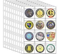 Ettonsun 120 Pockets Coin Collection Pages 10 Sheets Standard 9-Hole Coin Collection Book Album Inserts Coin Holder Collecting Sleeves (12-Pocket, 2.36x2.36 in)