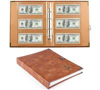 Ettonsun 120 Pockets Currency Banknote Collection Album Book Dollar Bill Holder Sleeves for Collectors Currency Paper Money Stamp Collecting Supplies
