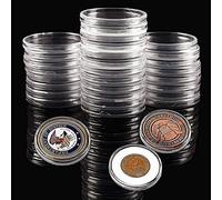 Ettonsun 30 Pieces 45mm Coin Capsules Coin Holders for Collectors Silver Dollar Coin Holder Display Case Storage Container Coin Collection Supplies, Coin Protectors Plastic with Adjustable Gasket