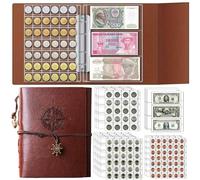 Ettonsun 398-Pocket Coin Collection Book, Coin Collection Supplies, Coin Collecting Books, 12pcs Bill & 386pcs Coin Collection Holder Storage Album for all Coins, Quarter,Nickel,Dollar, Currency,Stamp