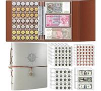 Ettonsun 398-Pocket Coin Collection Book, Coin Collection Supplies, Coin Collecting Books, 12pcs Bill & 386pcs Coin Collection Holder Storage Album for all Coins, Quarter,Nickel,Dollar, Currency,Stamp