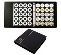 Ettonsun 80-Pocket Coin Capsule Holders for Collectors Coin Collection Supplies Collecting Book Album for Coin Capsule (No Coin Capsules Included), Black