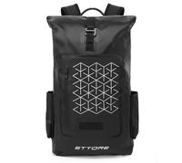 Ettore Cycling Rucksack 100% Waterproof Dry Bag Roll Top - Black - Echo - Reflective 30L