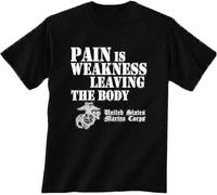 ETTUWSDFV USMC Pain is Weakness Leaving The Body Short Sleeve T-Shirt Adult Small to Black(3X-Large)