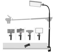 Etubby Camera Desk Mount Extendable Table Stand with Gooseneck Arm, C Clamp, 1/4" Ballhead, Phone Holder, 14"-32" Adjustable for DSLR Camera, Phone, Ring Light & Webcam, Live-Streaming (Vertical)