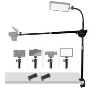 Etubby Camera Desk Mount Table Stand with Overhead Rotatable Extension Arm, Gooseneck Arm, C Clamp, 1/4" Ballhead, Phone Holder for Camera, Phone, Ring Light & Webcam, Live Streaming (Combination)