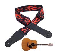 ETUCYNG Acoustic Guitar Strap, Children's Guitar Strap - Adjustable Length Folk Classic Polyester Straps | Advanced Musical Instrument Accessories, Fashionable Flame for Bass, Electric and Acoustics