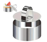 ETUCYNG Cake Ring Moulds, Mousse Rings 7.8cm, Stainless Steel Cake Circ-le, Cooking Rings Set, Mousse Ring Set with Pusher, Non-Stick Baking Tools with Pusher for Cooking Crumpets Eggs Pastry