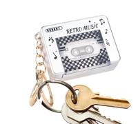 ETUCYNG Cassette Player Keychain | Small Cassette Pendant with 10 Songs | Interactive Player Keychain | for Backpack Handbag Party Travel Home Office Commuting Classroom School