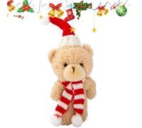 ETUCYNG Christmas Bear Ornaments,Christmas Bear,Cartoon Decorations Teddy Bear Scarf | Cake Decorations, 6.3 Inch Soft Teddy Bear Christmas Home Decoration for