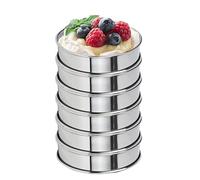 ETUCYNG Cookie Rings | Household Baking Ring Molds | Stainless Steel Double Rolled Tart Rings, 6X Round Metal Cooking Pastry Ring Molds for Baking