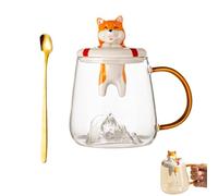ETUCYNG Dog Cups for Dog Lovers, Pet Mug with Spoon,Cartoon Dog Tea Cups | Portable Milk Cups, Colorful Drinking Cups for Milk,