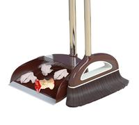 ETUCYNG Dustpan Set with Comb Teeth, Dustpan and Brush, Household Dust Pan Combo, 88X29cm/ 76X25cm, Windproof Vertical Long Handled Broom Kit, No Need to Bend Your Waist, for Indoor Outdoor Cleaning