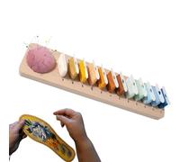 ETUCYNG Embroidery Bobbin Organizer Rack | Embroidery Floss Knitting Thread Organizer Wood Rack | 12-Slot Needlework Thread Keeper Board Bobbin Holder for Grandmother, Wife