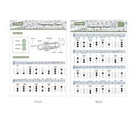 ETUCYNG Fingering Chart for Trumpet Chords, Finger Chart for Trumpet - Portable Clarinet Chord Sheet for Beginners, Trumpet, Exercise Chart for Beginners, Adults or Children