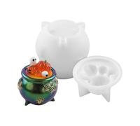 ETUCYNG Halloween Silicone Mold 9x6.9cm Crystal Epoxy Halloween Resin Crucible Pumpkin Storage Box Storage Jar Reusable Easy Release Mould Crafting Supplies for Gummy, Candy, Chocolate, Cookie, Jelly