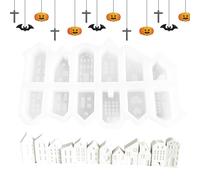 ETUCYNG Home Candle Holder Decoration Mold Home Statue Mold - 12 House Silicone Fondant Mould, Sugarcraft Cake Decorating Tools Chocolate Candy for