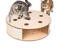 ETUCYNG Interactive Cat Toy - Solid Wood Movement Game Labyrinth Hunting Box, Scratching Board Toy Pet Accessories for Living Room, Garden and Home