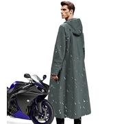 ETUCYNG Long Raincoat - Long Rain Poncho for Men | Breathable Pack Windbreaker Lightweight Trench Coat Outdoor Clothing Unisex Adults, turquoise, XL