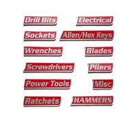 ETUCYNG Magnetic Toolbox Labels - 12 Pieces Reusable - Tool Box Organisation, Magnetic Markings, for Organisation and Identification of Garage Cupboard Drawers