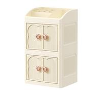 ETUCYNG Makeup Organizer Countertop 23x19x39cm Cosmetic Storage Box PP Two-Layer Makeup Cabinet Organizer for Hairdressers for Care for Women Girls, Apri Cot, Se référer au descriptif, Refer to