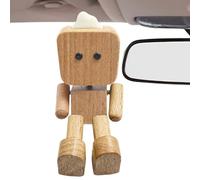 ETUCYNG Man Wooden Car Dashboard Decorations Car Dashboard Wooden Human Figure Car Dashboard Funny Decorative Sculpture For Office Family Travels Decoration