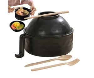 ETUCYNG Microwave Ramen Noodle Cooker with Lid, Portable Ramen Noodle Bowls with Strainer, Microwave Ramen Cooker Bowl Set, Multifunctional Microwave Ramen Bowl Set with Fork Spoon Chopsticks