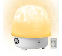 ETUCYNG Moon Lamp with Wave Projector 11 x 11 x 12.5 cm LED Night Light 16 Colours ABS with Remote Control and Silent Light Projection Speaker for Bedroom