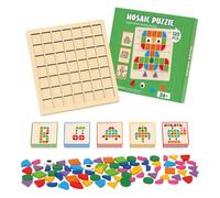 ETUCYNG Pattern Blocks For Kids Wooden Block Puzzle 24x23x3cm Wooden Pattern Blocks Set With 240 Geometric Shapes & 80 Design Cards Shape Matching Game Educational Toy For Aged 3+