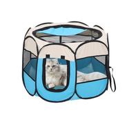 ETUCYNG Portable Cat Play Zone, Mesh Enclosure with Net and Covered for Puppies Pets Indoors Spacious Breathable Run for Puppies Kittens Small Animals Outdoor Travel Garden