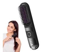 ETUCYNG Portable Hair Straightener | Cordless Curling Brush, Anti-scald 2-in-1 Cordless Ionic Hair Straightener Brush for Hair Types