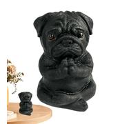 ETUCYNG Resin Dog Statue Decoration Pug Dog Model Statue | Dog Statue for Car Decoration - Zen Yoga Dog Figurine Meditation Pug Statue for SUVs, Trucks, Cars and RVs