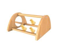 ETUCYNG Roosting Bar for Chicks - Mini Chick Perch with Mirror - Interactive Wood Chicken Roosting Bar with Mirror, Rooster Training Toy for Coop