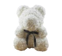 ETUCYNG Rose Bear Valentines Day Flower Gift, Artificial Flowers Rose Bear Valentines Gift, 25cm Rose Bear, Artificial Flower Rose Bear Anniv-ersary Birthday Gift - Hand Crafted, Symbolizes True Love