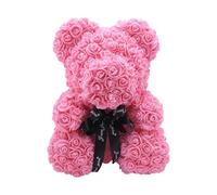 ETUCYNG Rose Bear Valentines Day Flower Gift, Artificial Flowers Rose Bear Valentines Gift, 25cm Rose Bear, Artificial Flower Rose Bear Anniv-ersary Birthday Gift - Hand Crafted, Symbolizes True Love