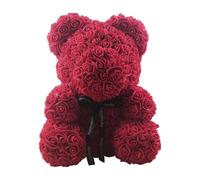 ETUCYNG Rose Bear Valentines Day Flower Gift, Artificial Flowers Rose Bear Valentines Gift, 25cm Rose Bear, Artificial Flower Rose Bear Anniv-ersary Birthday Gift - Hand Crafted, Symbolizes True Love