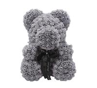 ETUCYNG Rose Bear Valentines Day Flower Gift, Artificial Flowers Rose Bear Valentines Gift, 25cm Rose Bear, Artificial Flower Rose Bear Anniv-ersary Birthday Gift - Hand Crafted, Symbolizes True Love
