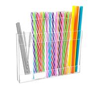 ETUCYNG Straw Holder for Cabinet - Adhesive Accessories Storage - Large Capacity Adhesion Acrylic Straw Holder for School, Classroom, Gathering, Home, Cabinet