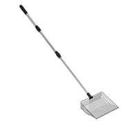 ETUCYNG Telescopic Cat Litter Scoop Made of Aluminium, 116 x 18 x 6 cm, Adjustable with Fine Sieve for Clumping Litter for Animal Shelters, Multi-Cat Households and People with Back Problems