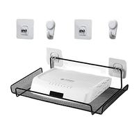 ETUCYNG WiFi Router Shelf - Wall Shelf Bracket for TV Accessories - Wall Storage Box, Wi-Fi Shelf Punch Free Farm for Store Remote Control, Router for Living Room