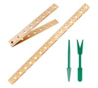 ETUCYNG Wooden Plant Ruler - Garden Dibber Spacing Ruler With Holes, Seed Spacer, Solid Seed Planter Tool, 38x4.5x1.6cm, For Precise Spacing And Planting Of Seeds Depth