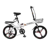 ETUELNOPT Folding City Bicycle， Carbon Steel Folding Mountain Bike Multiple Sizes 16 20 22 inch(A,20 inch)
