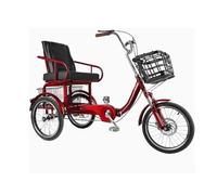 ETUELNOPT Folding City Bicycle， Folding Adult Tricycle with Hydraulic Fork and Disc Brake in Multicolor, 18 inches(Wine Red)