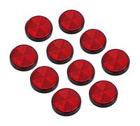 ETUKER 10 Pack Round Self Adhesive Reflectors, Stick-on Reflectors Safety, Reflectors Safety Reflective Post Reflectors, for Caravan/Trailer/Boat/Motorcycle Fence Gate Posts(red)