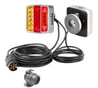 ETUKER 12V LED Trailer Tail Lights With Magnets Cable, Magnetic Led Trailer Lights Wiring Kit With 7.5M Cable 7Pin Trailer Plug and 7-13 adapter,5 Functions