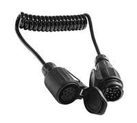 ETUKER 13 Pin Trailer Extension Cable,Spiral Extension Lead,trailer Board Extension Lead with 13-pin Male Plug to 13-pin Female Socket,1.8m Working Length